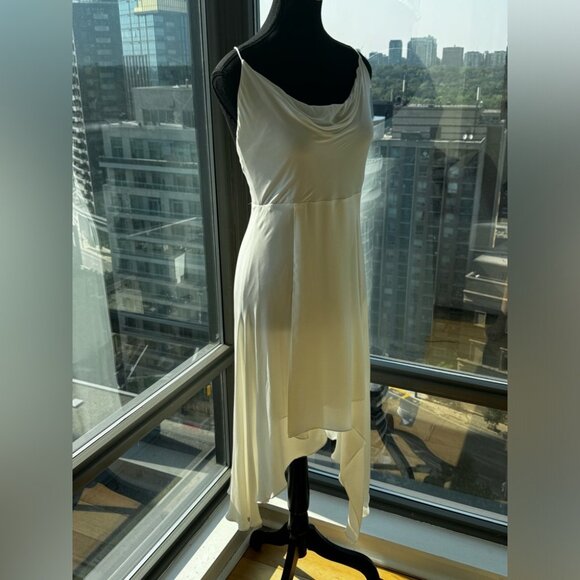 🆕 ALICE + OLIVIA 🧿 NWT Alita Spaghetti Strap Drape Asymmetrical Dress, Sz6 - Picture 7 of 16